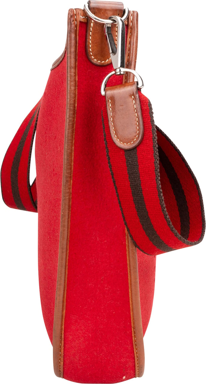 Hermès Rouge Wool Felt Evelyne PM Crossbody Bag Rood