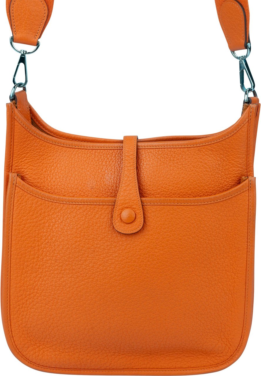 Hermès Hermès Orange Togo Leather Evelyne II PM Crossbody Bag Oranje