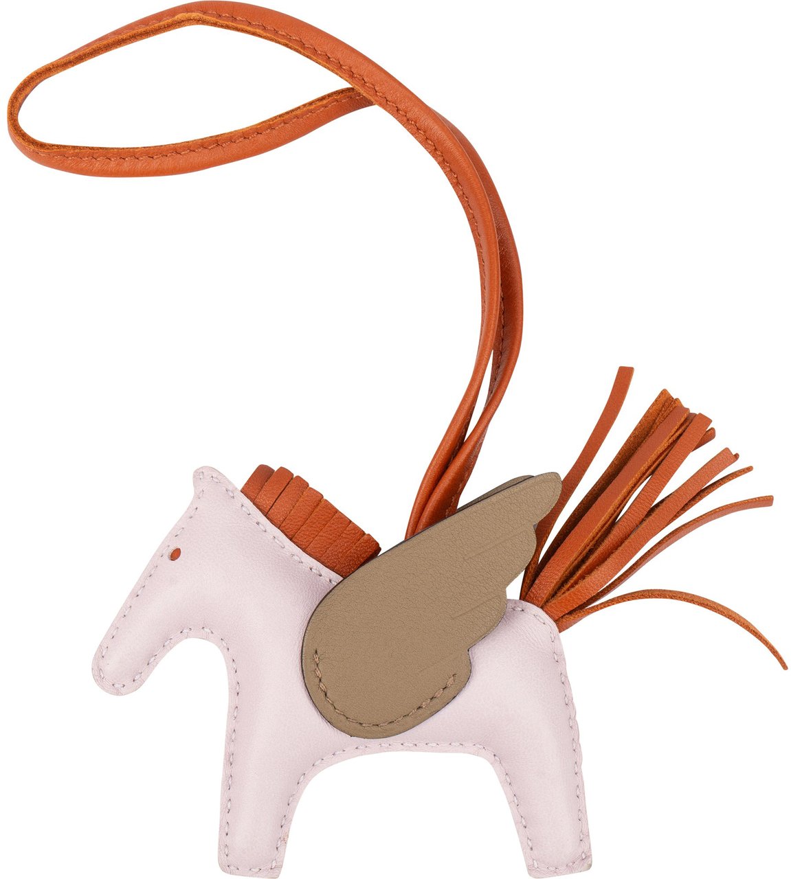 Hermès Hermès Tricolor Leather Rodeo Pegase PM Pendant Rood