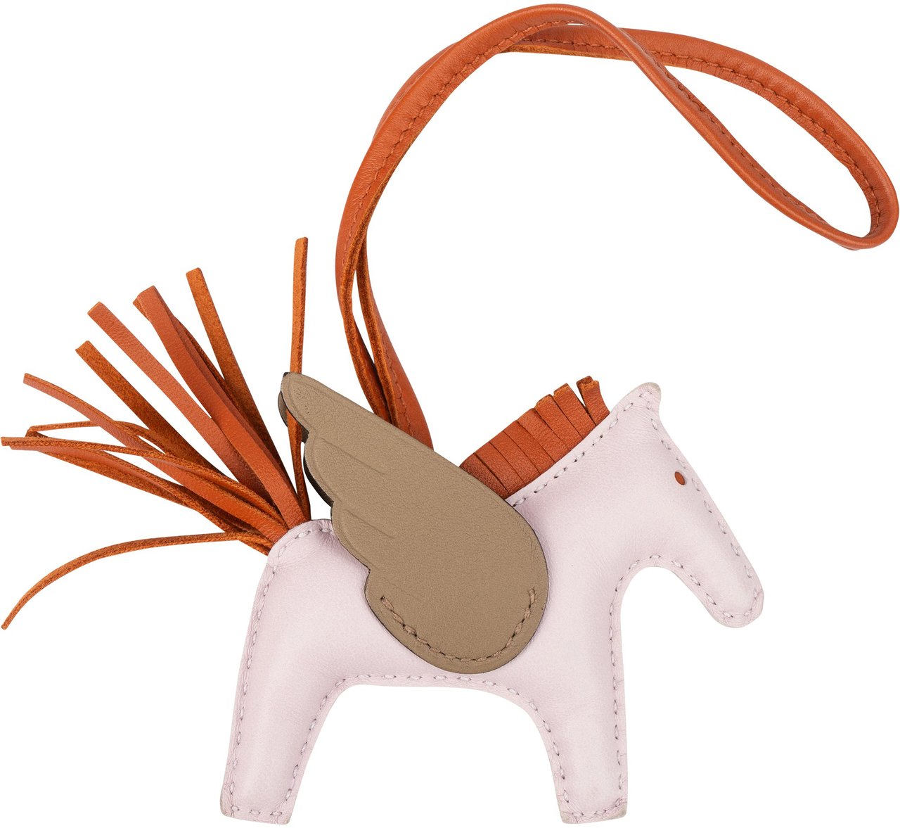 Hermès Hermès Tricolor Leather Rodeo Pegase PM Pendant Rood