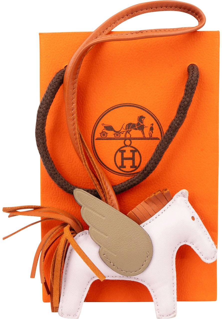 Hermès Hermès Tricolor Leather Rodeo Pegase PM Pendant Rood