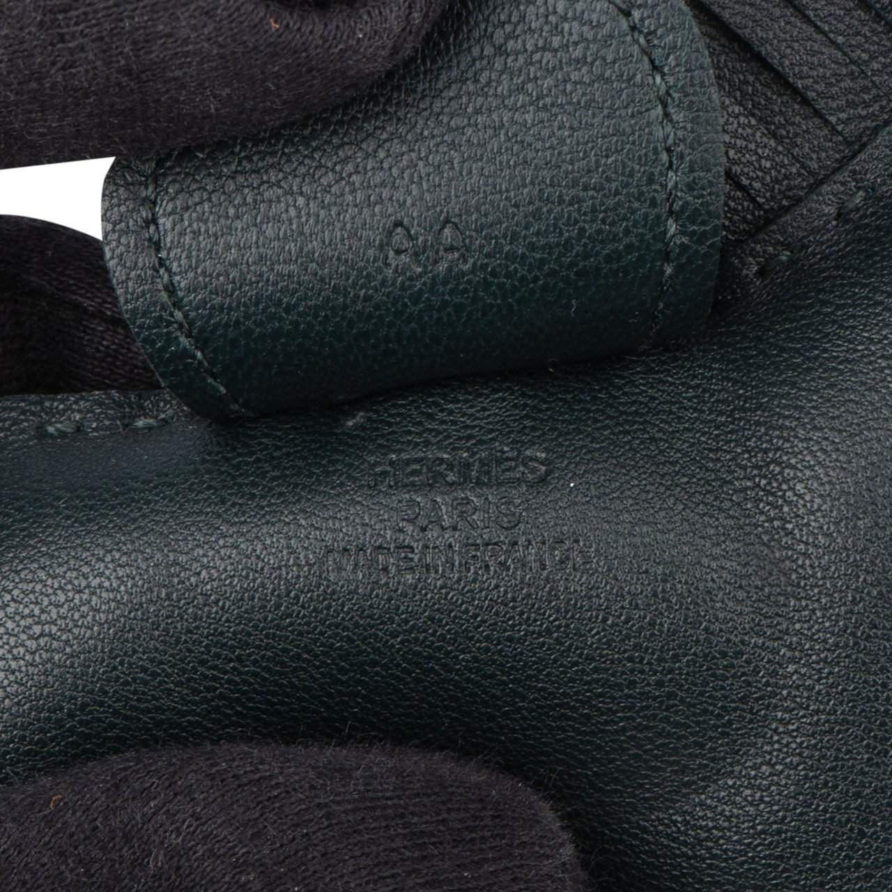 Hermès Hermès Green Leather Rodeo MM Pendant Groen