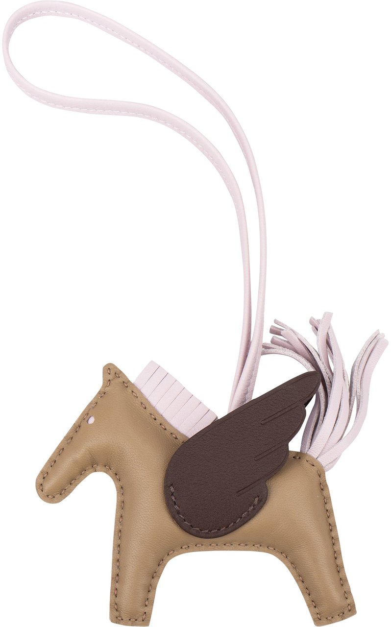Hermès Tricolor Leather Rodeo Pegase PM Pendant Bruin