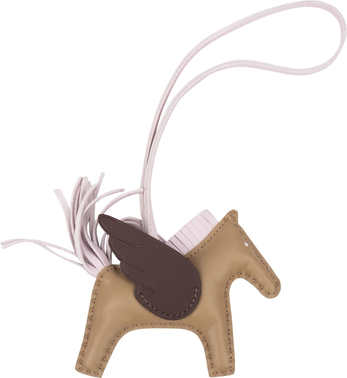 Hermès Hermès Tricolor Leather Rodeo Pegase PM Pendant Bruin