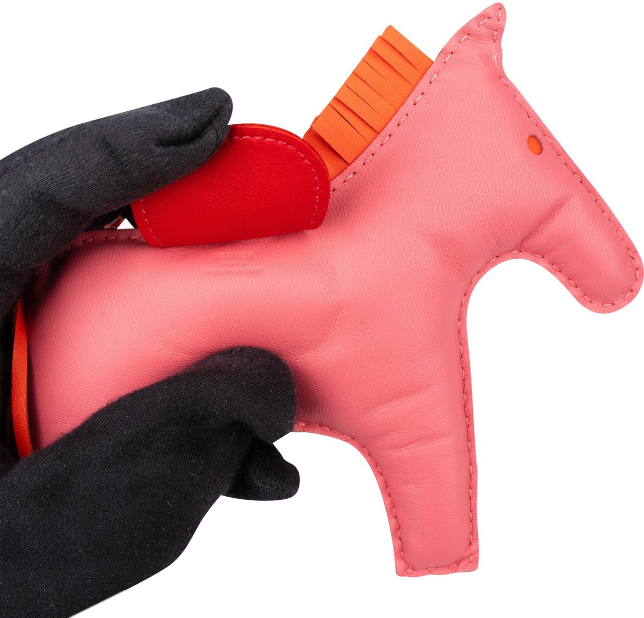 Hermès Hermès Tricolor Rose Azalee Orang Rodeo GM Pendant Rood