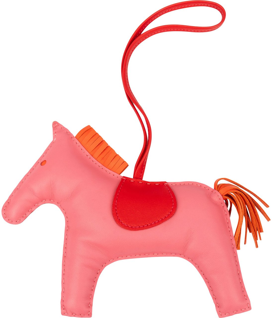 Hermès Hermès Tricolor Rose Azalee Orang Rodeo GM Pendant Rood