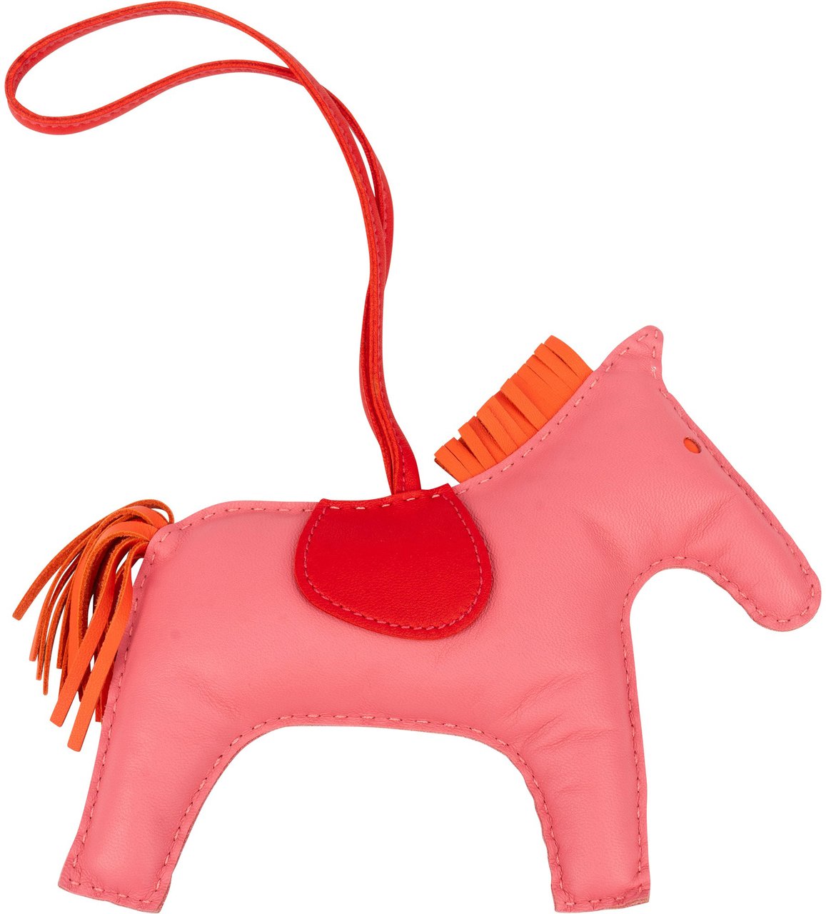 Hermès Hermès Tricolor Rose Azalee Orang Rodeo GM Pendant Rood