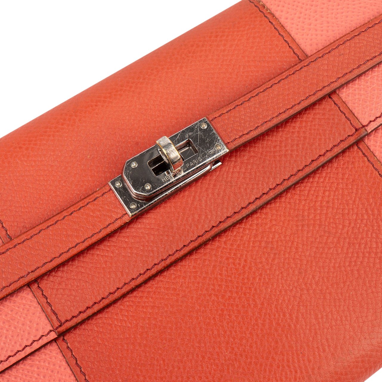Hermès Bicolor Epsom Leather Kelly Wallet Rood