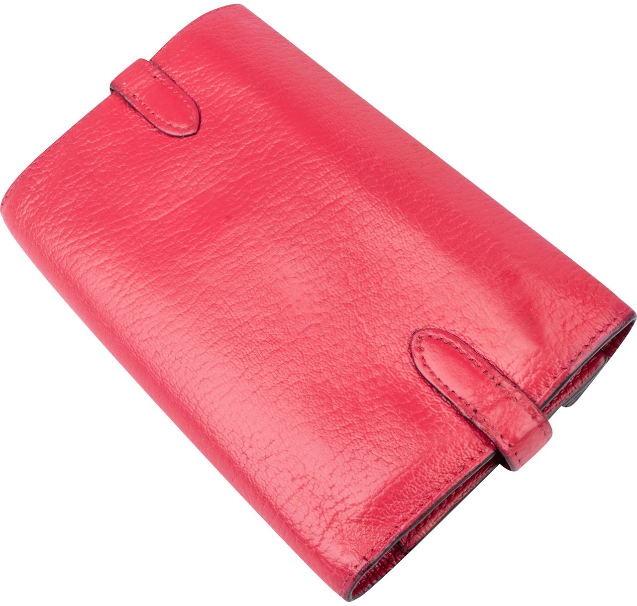 Hermès Pink Leather Palladium Kelly Wallet Rood