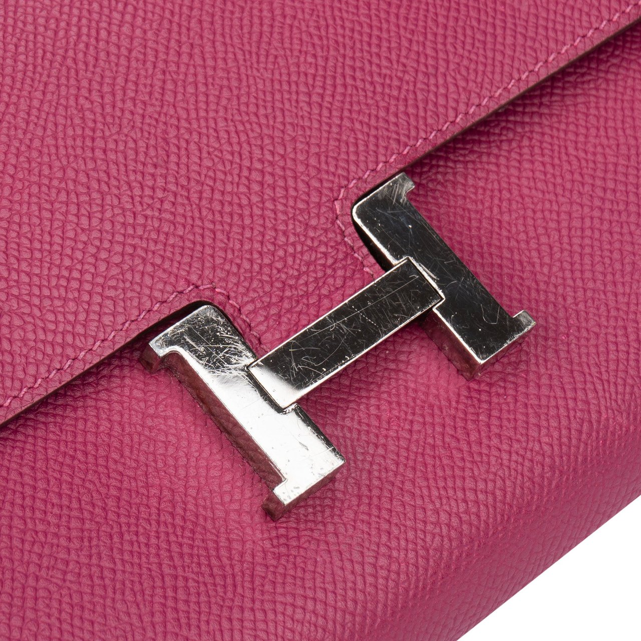 Hermès Epsom Leather Constance H Wallet Rood