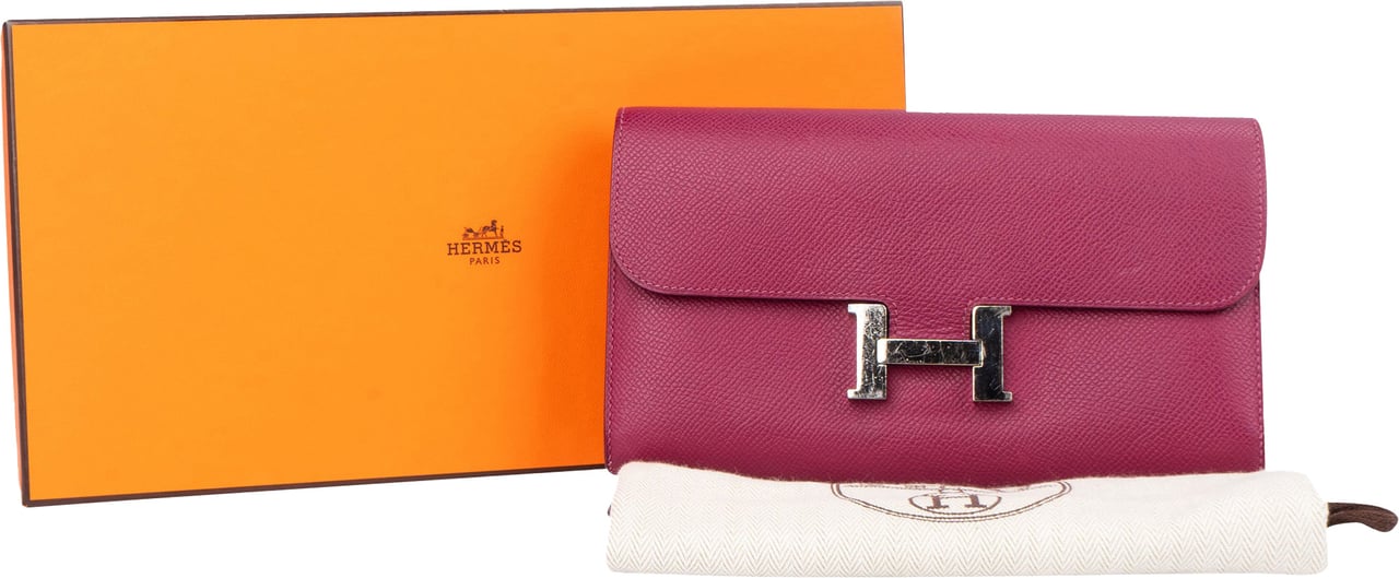 Hermès Hermès Epsom Leather Constance H Wallet Rood