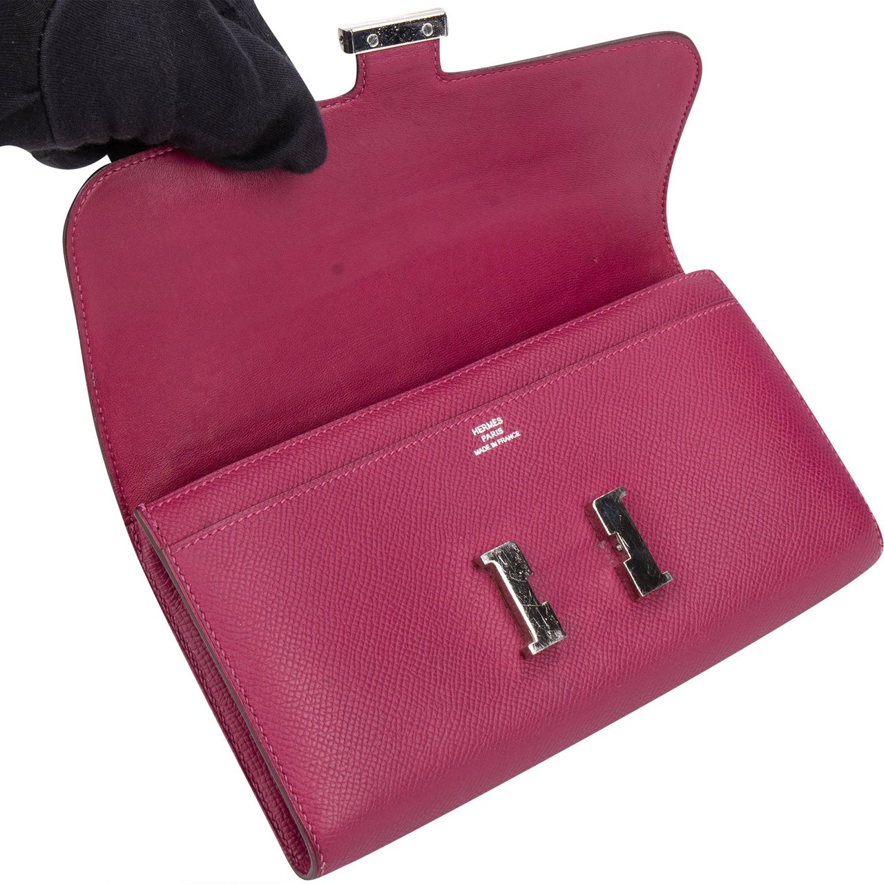 Hermès Epsom Leather Constance H Wallet Rood