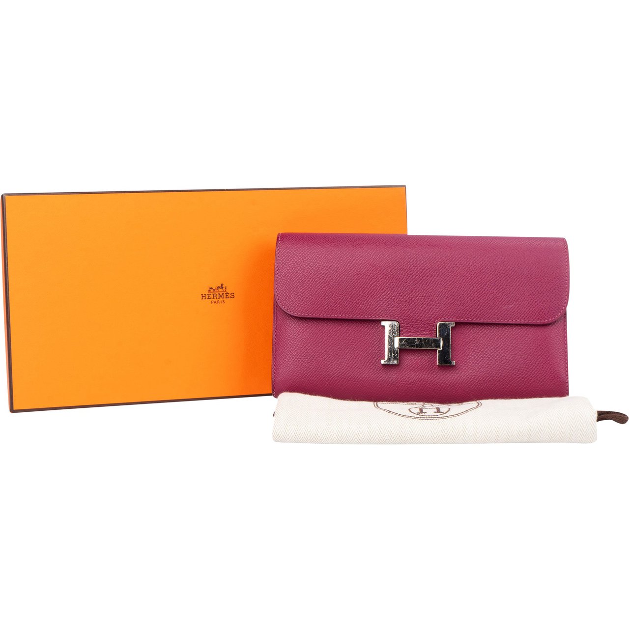 Hermès Hermès Epsom Leather Constance H Wallet Rood