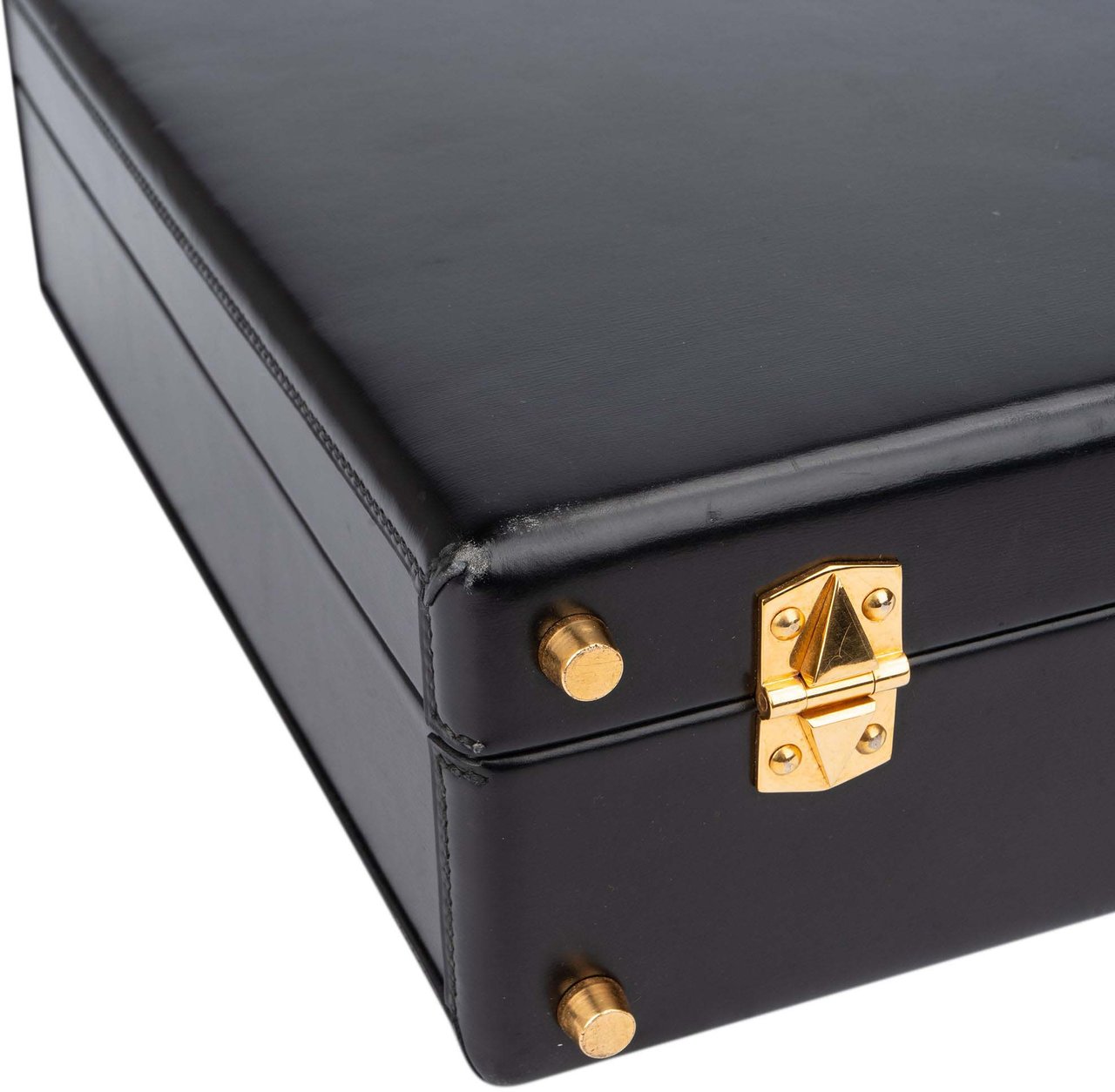 Hermès Hermès Black Boxcalf Briefcase Aktenkoffer Zwart