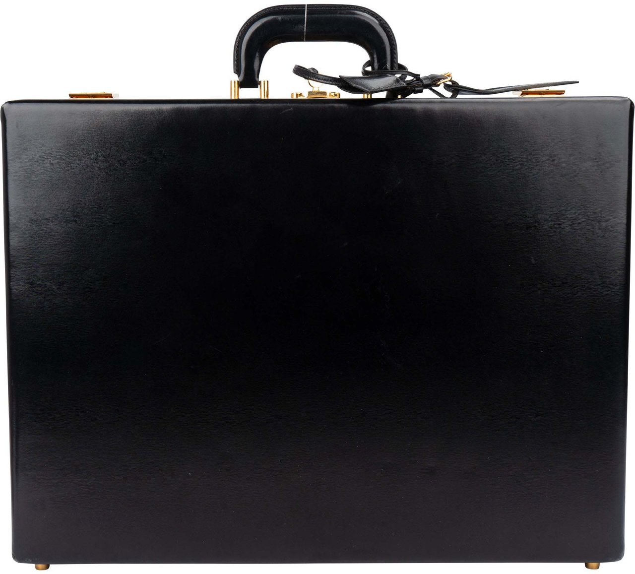 Hermès Hermès Black Boxcalf Briefcase Aktenkoffer Zwart