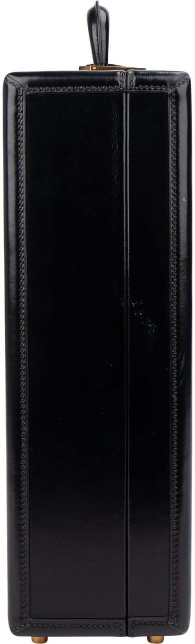Hermès Hermès Black Boxcalf Briefcase Aktenkoffer Zwart
