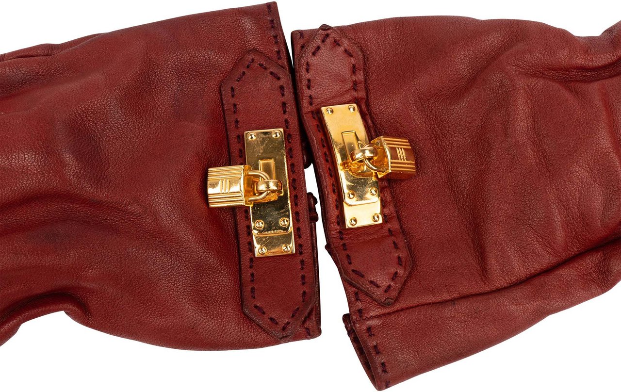 Hermès Hermès Bordeaux Leather Kelly Gloves Divers