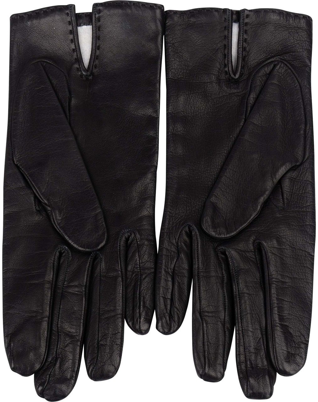 Hermès Hermès Noir Leather Kelly Gloves Zwart