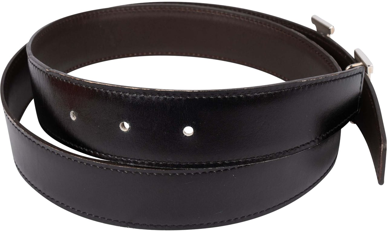 Hermès Hermès Reversible Leather H Belt (80) Zwart