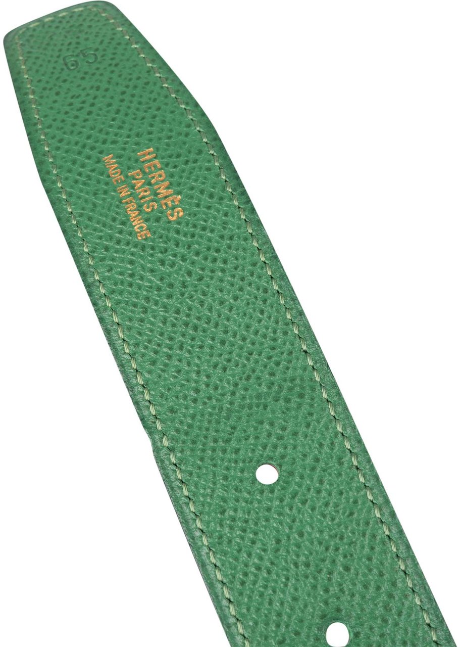 Hermès Hermès Reversible Leather Gold Tone H Belt (65) Groen