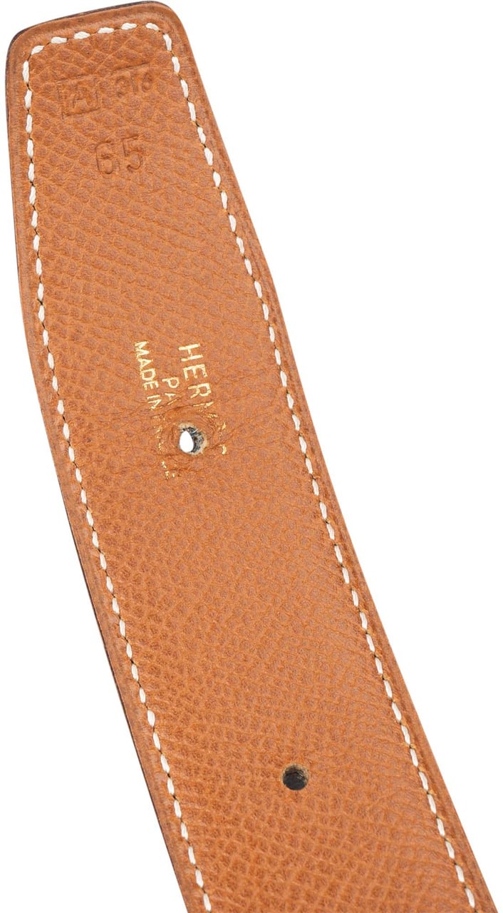 Hermès Hermès Reversible Leather H Belt (65) Zwart