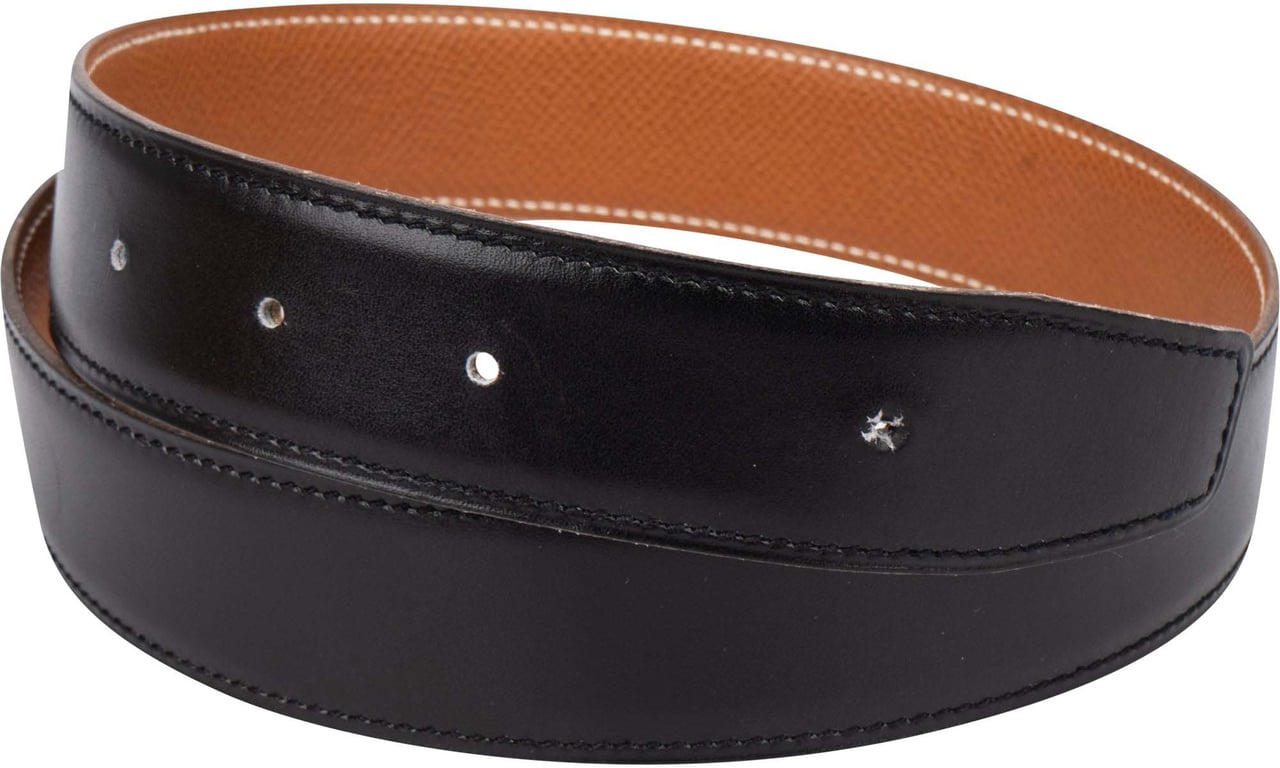 Hermès Hermès Reversible Leather H Belt (65) Zwart