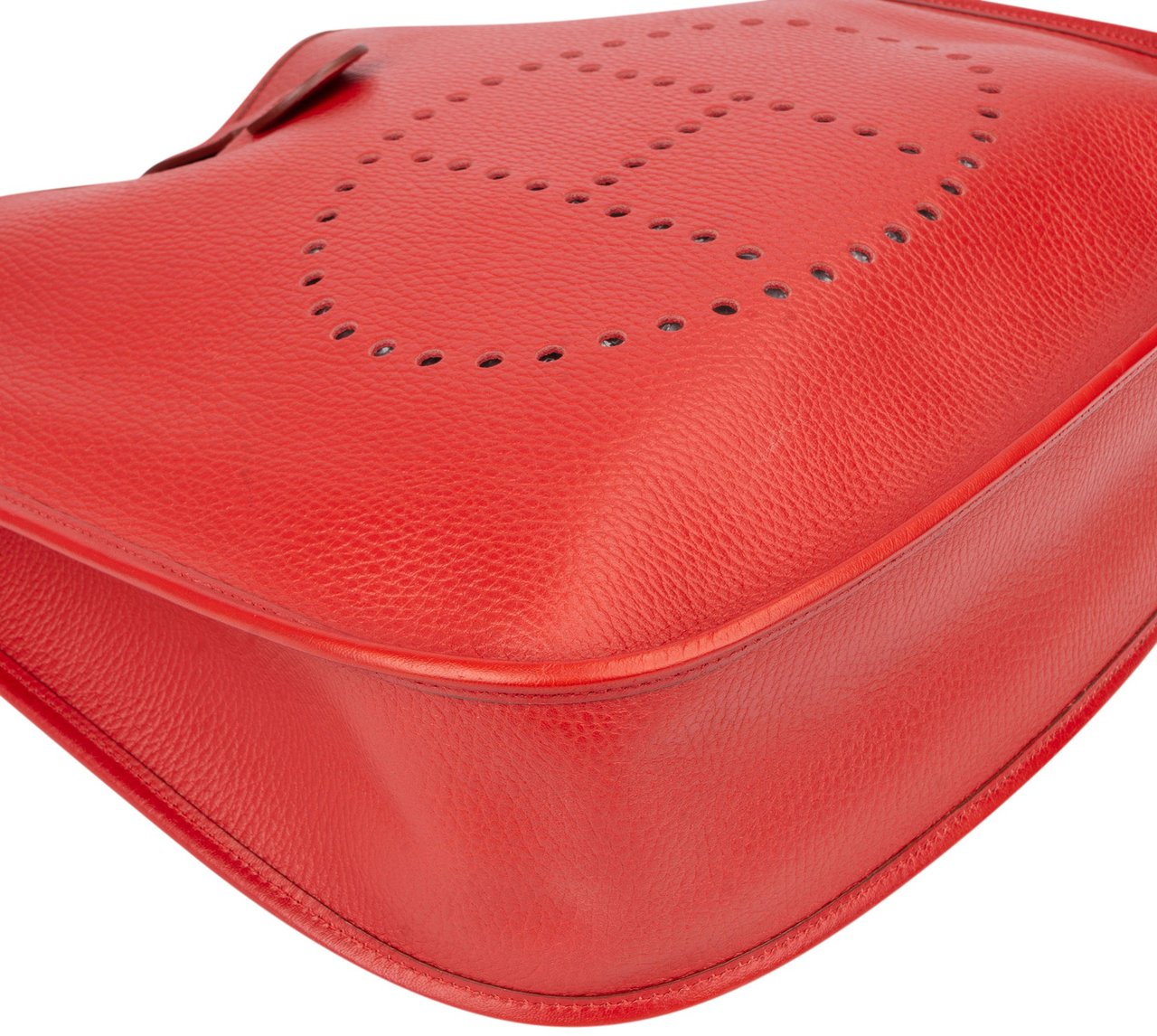 Hermès Hermès Rouge Clemence Leather Evelyne GM Crossbody Bag Rood