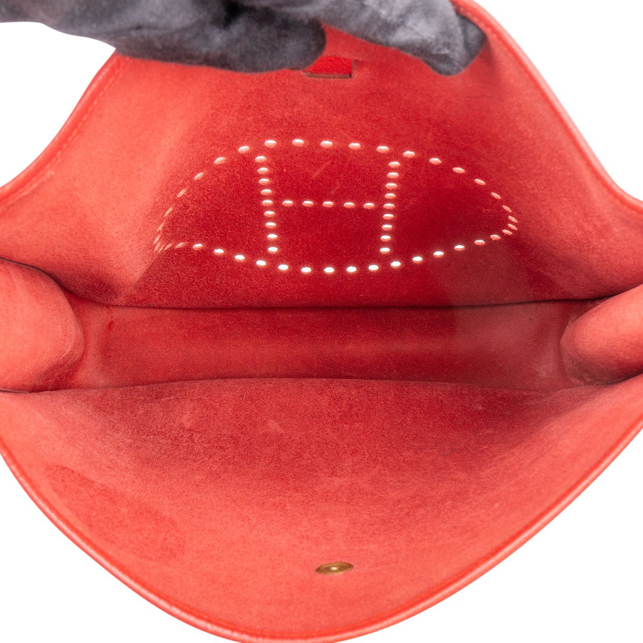 Hermès Hermès Rouge Clemence Leather Evelyne GM Crossbody Bag Rood