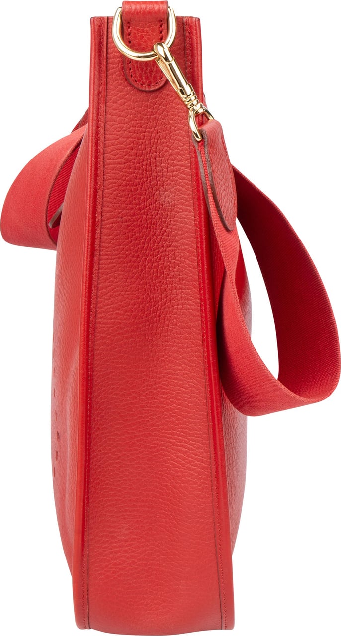 Hermès Hermès Rouge Clemence Leather Evelyne GM Crossbody Bag Rood