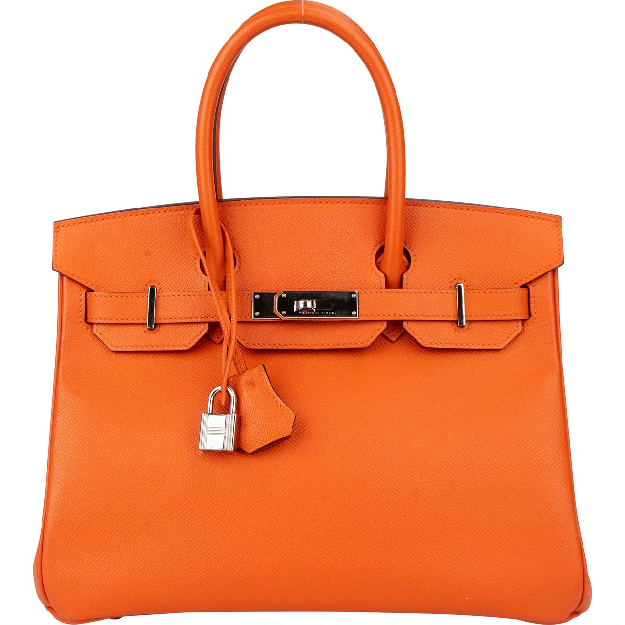 Hermès Hermès Orange Epsom Leather Palladium Birkin 30 Handbag Oranje