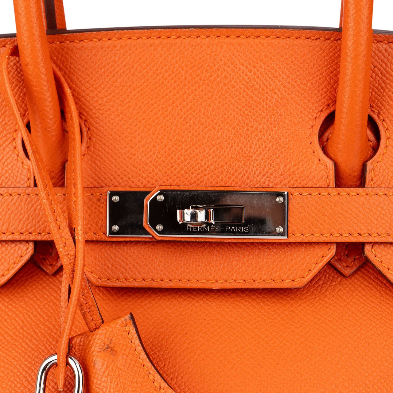 Hermès Hermès Orange Epsom Leather Palladium Birkin 30 Handbag Oranje