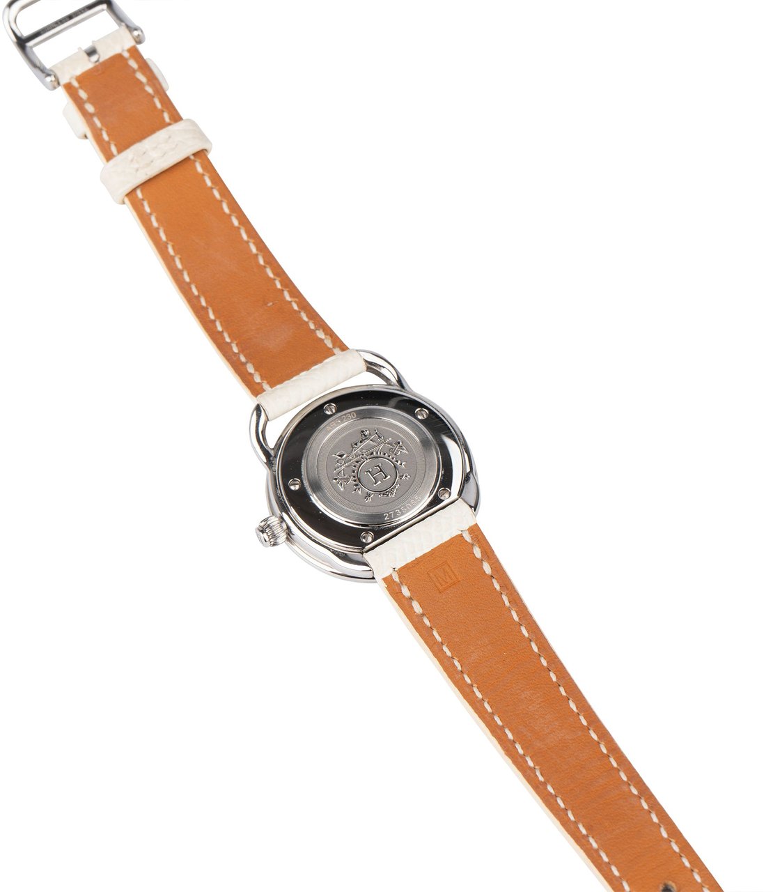 Hermès Hermès Silver Tone Diamons Arceau PM AR5.230 Women Watch Zilver