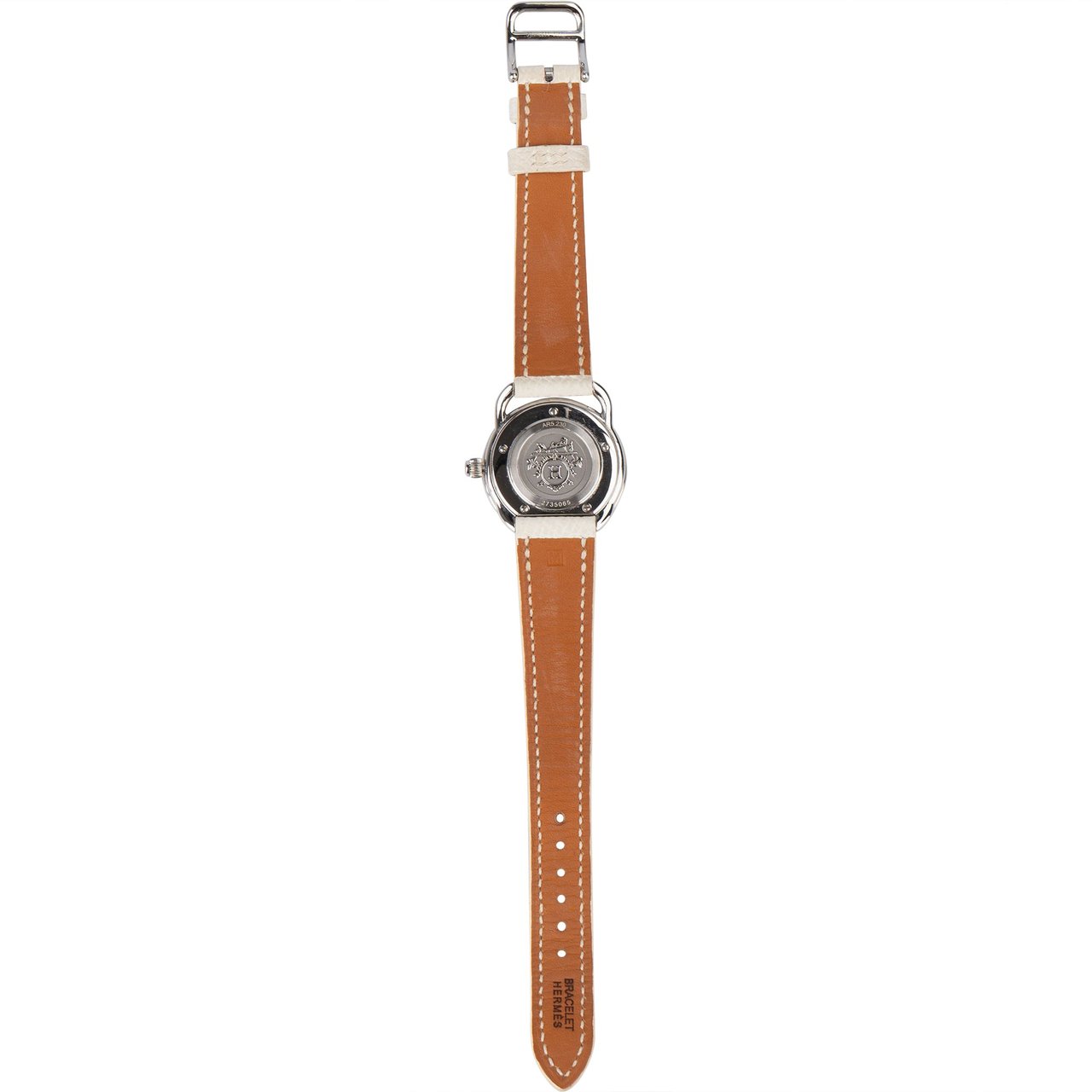 Hermès Hermès Silver Tone Diamons Arceau PM AR5.230 Women Watch Zilver