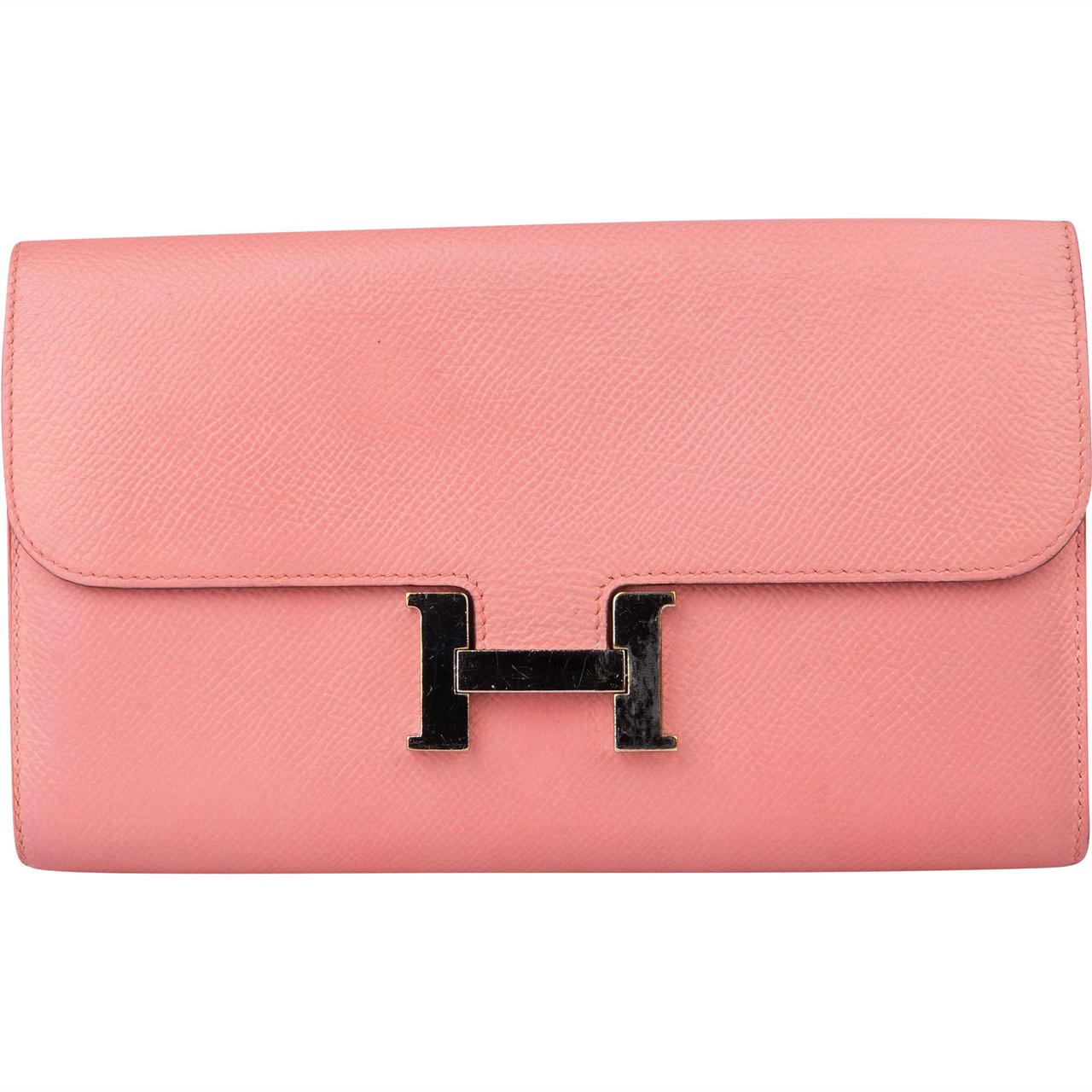Hermès Pink Epsom Leather Constance Wallet Roze