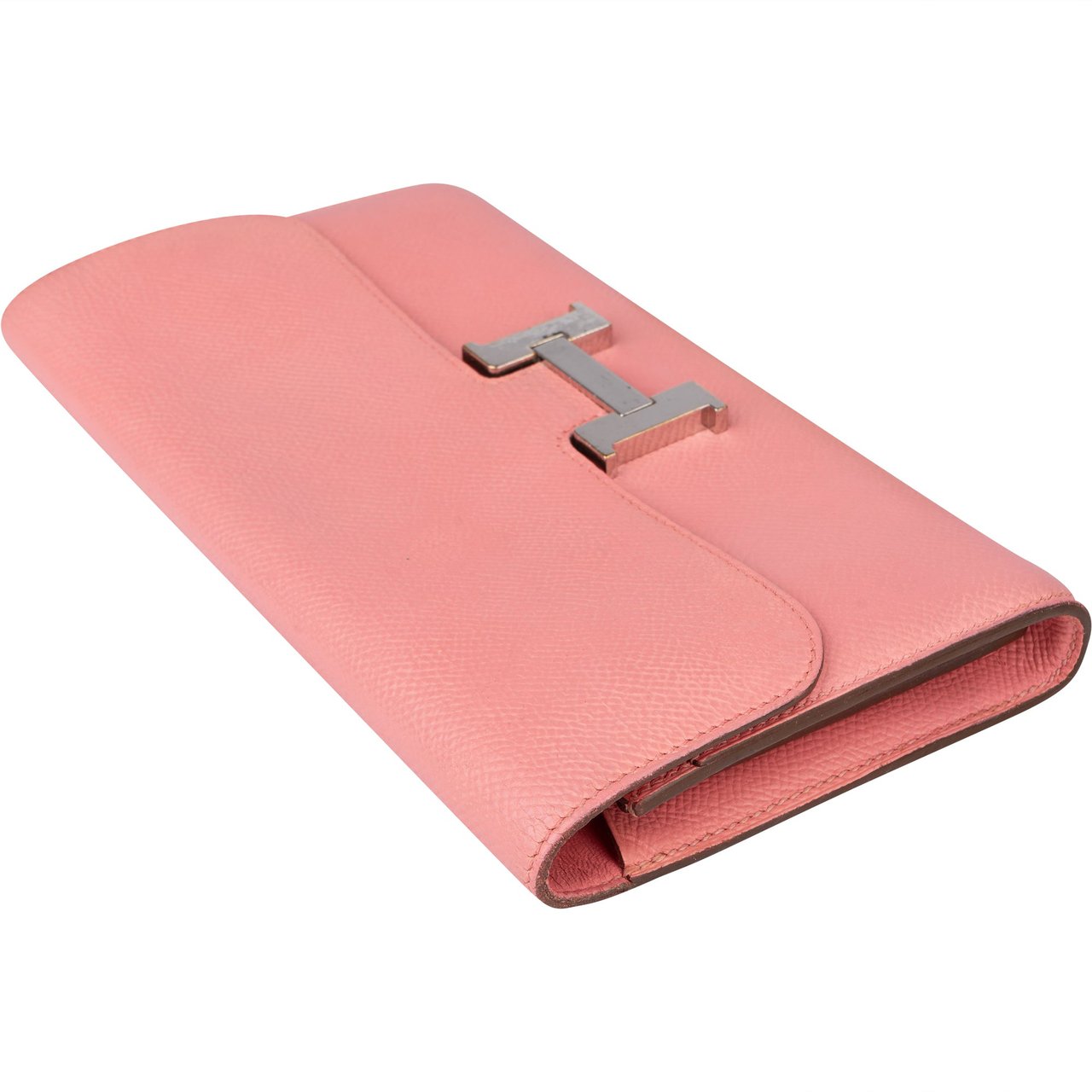 Hermès Pink Epsom Leather Constance Wallet Roze