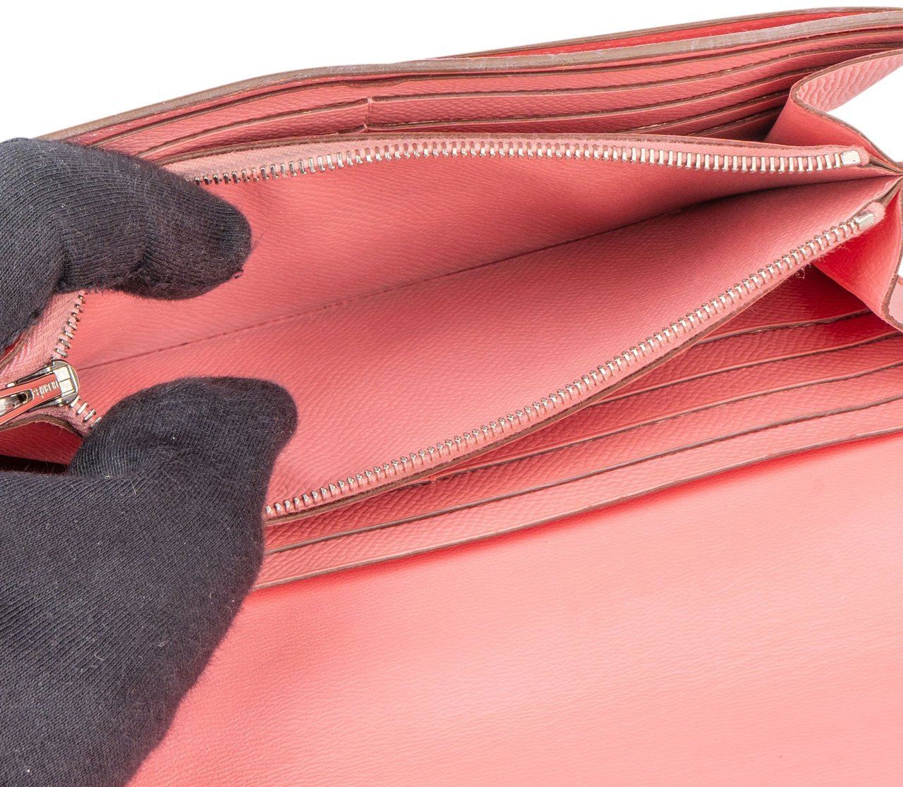 Hermès Pink Epsom Leather Constance Wallet Roze
