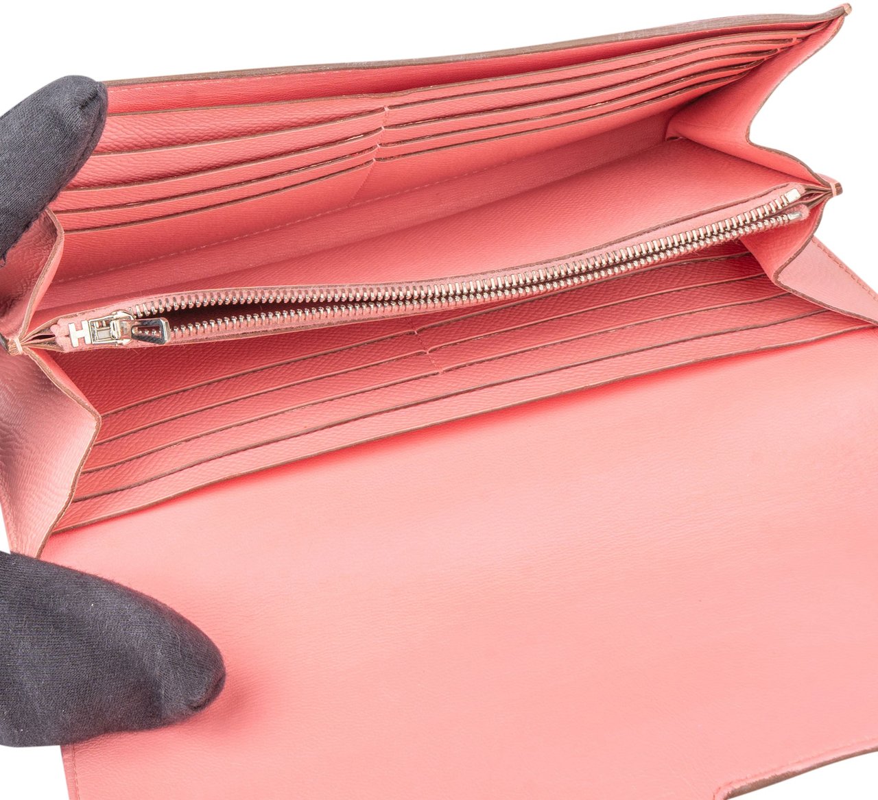 Hermès Pink Epsom Leather Constance Wallet Roze