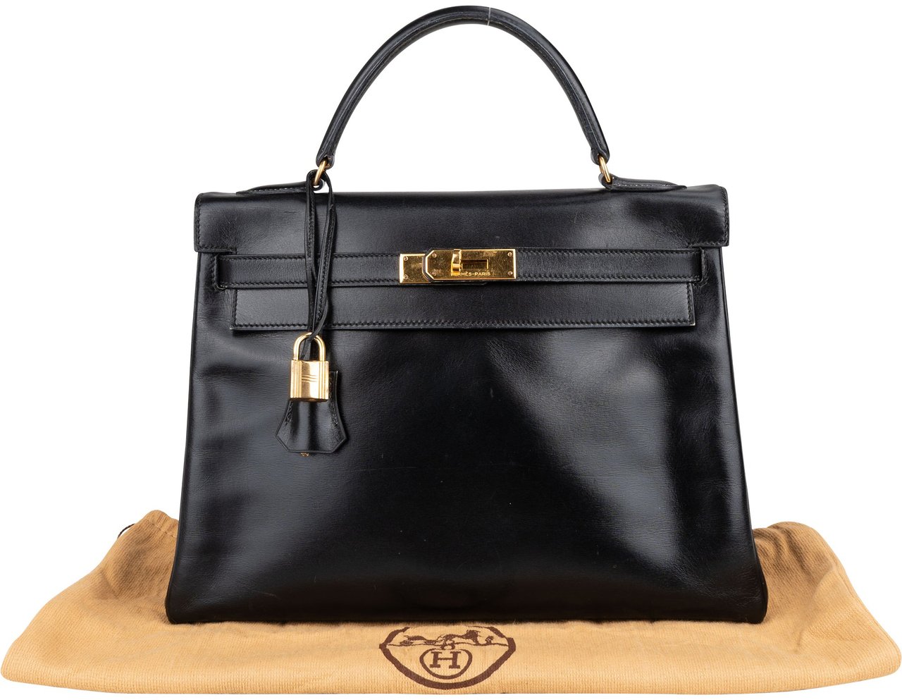 Hermès Hermès Noir Boxcalf Kelly 32 Handbag Zwart