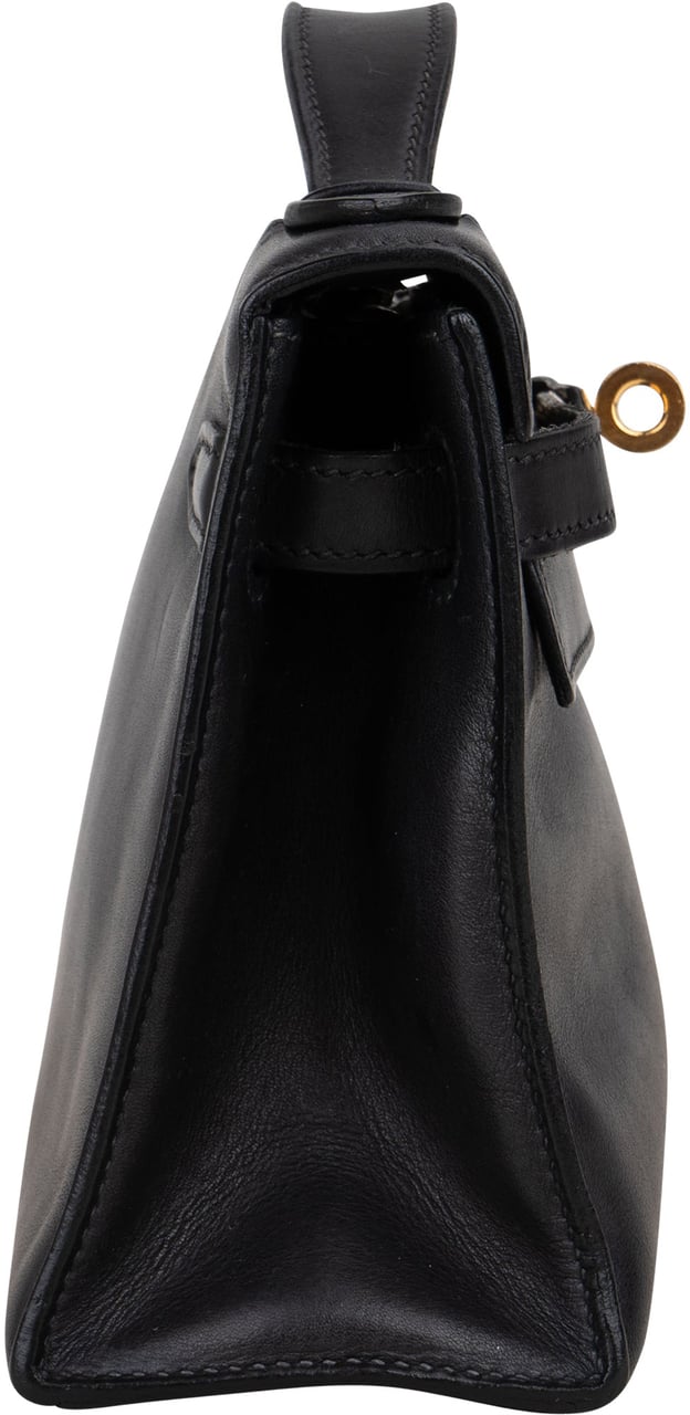 Hermès Hermès Noir Swift Leather Kelly Pochette Handbag Zwart