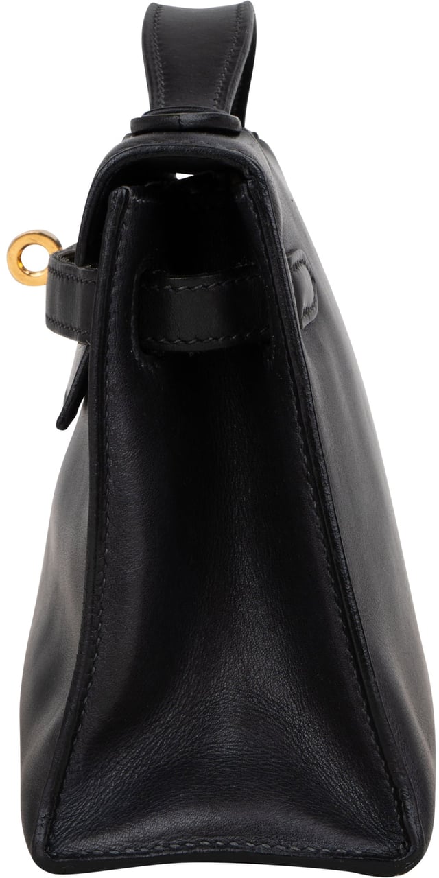 Hermès Noir Swift Leather Kelly Pochette Handbag Zwart