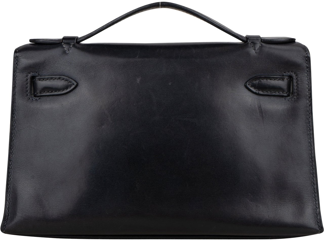 Hermès Noir Swift Leather Kelly Pochette Handbag Zwart