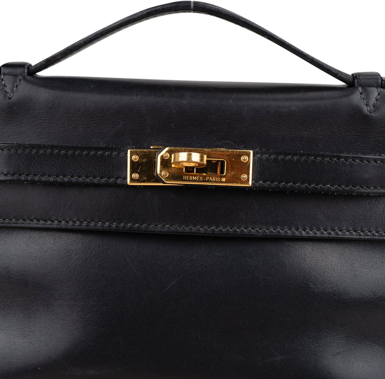 Hermès Hermès Noir Swift Leather Kelly Pochette Handbag Zwart