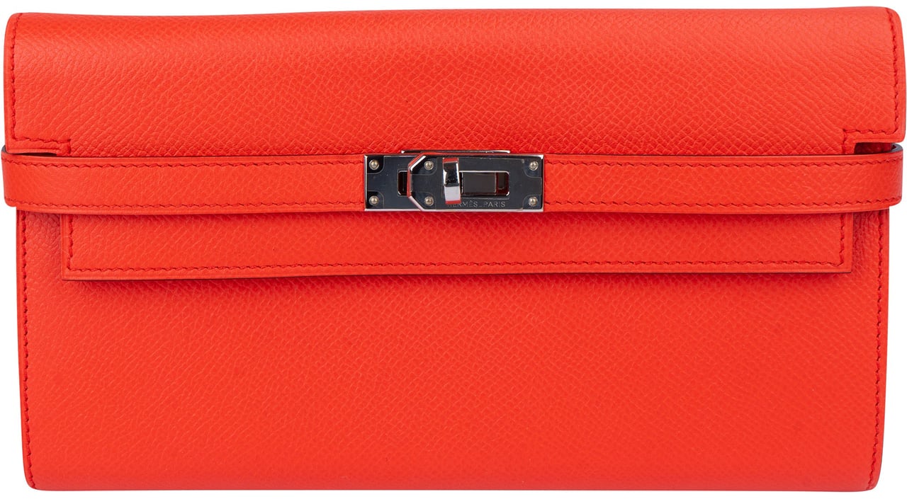 Hermès Hermès Orange Epsom Leather Kelly Wallet Oranje