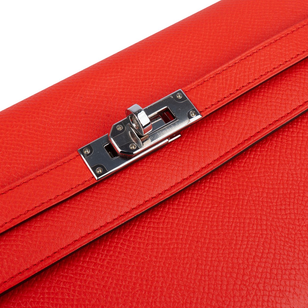 Hermès Orange Epsom Leather Kelly Wallet Oranje