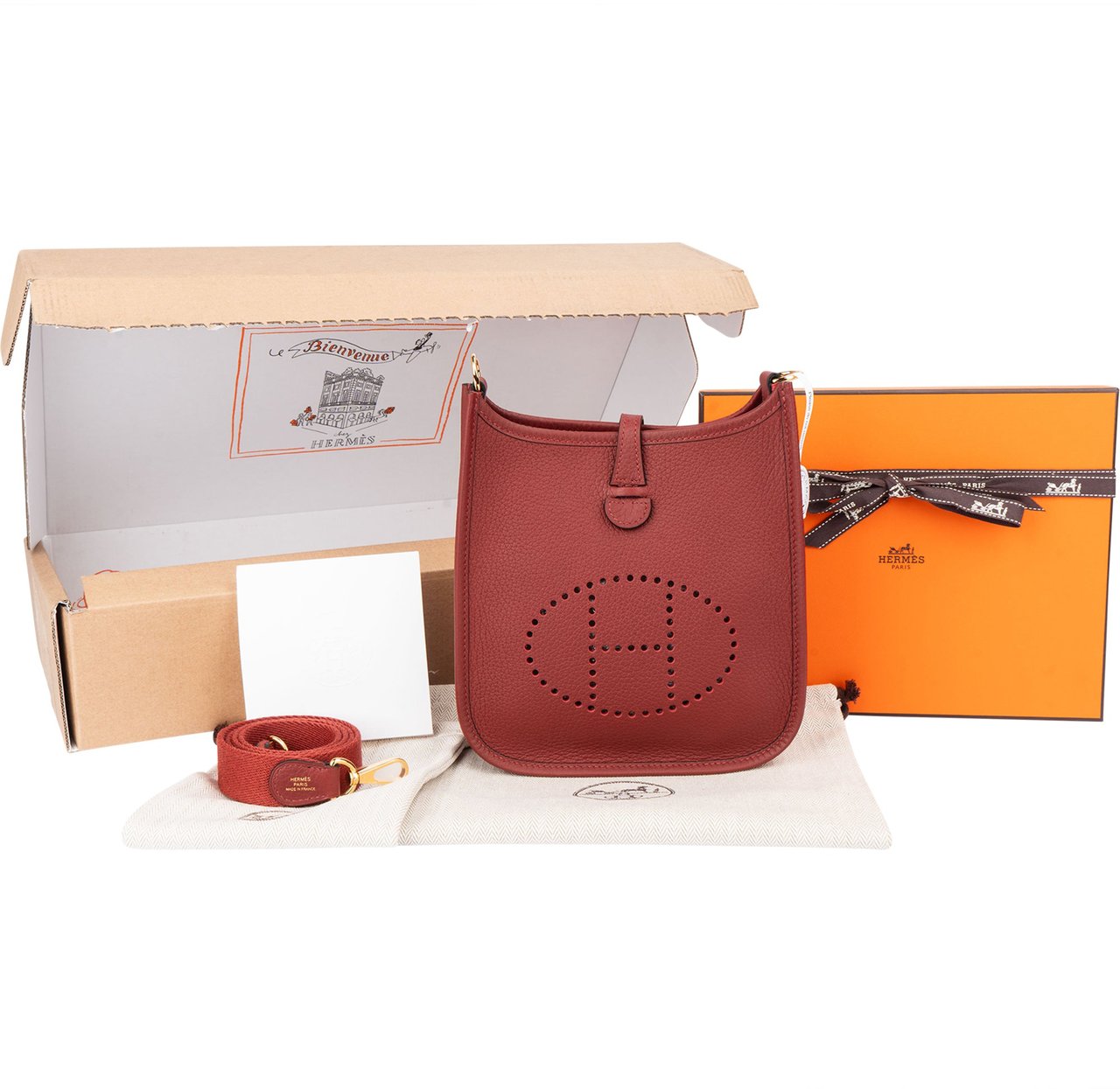 Hermès Hermès Clemence Leather Evelyne 16 Crossbody Bag Divers