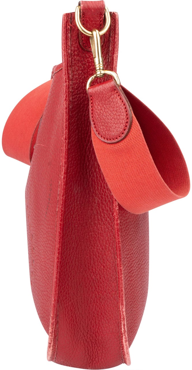 Hermès Hermès Rouge Clemence Leather Evelyne GM Crossbody Bag Rood