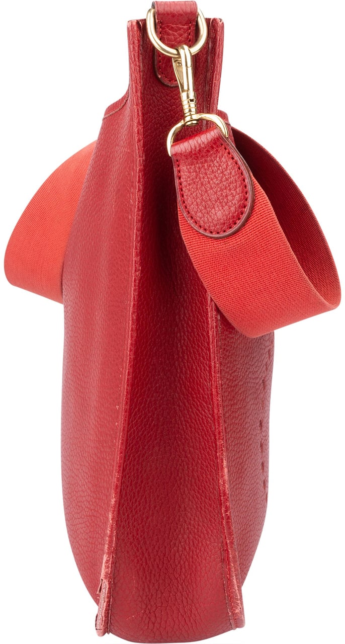Hermès Hermès Rouge Clemence Leather Evelyne GM Crossbody Bag Rood