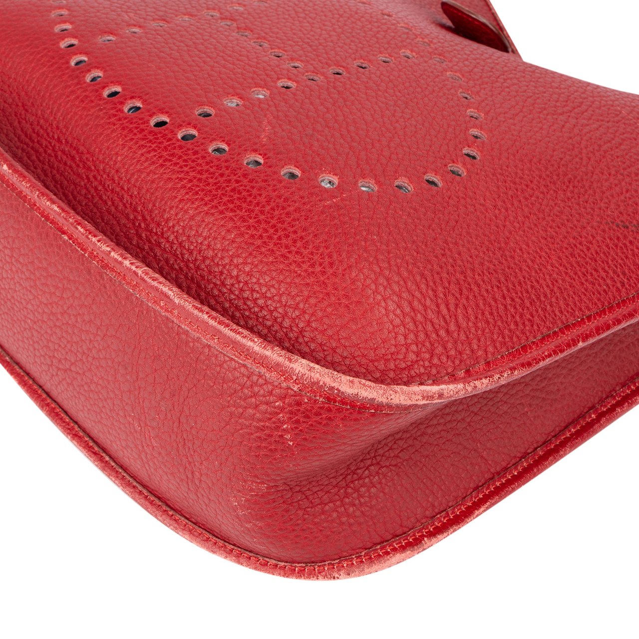 Hermès Hermès Rouge Clemence Leather Evelyne GM Crossbody Bag Rood