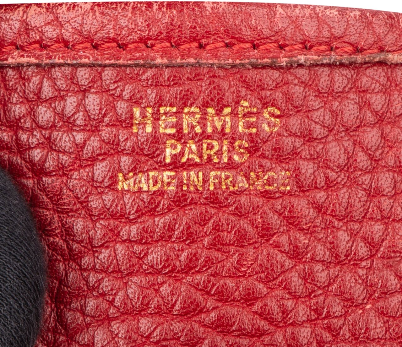 Hermès Hermès Rouge Clemence Leather Evelyne GM Crossbody Bag Rood