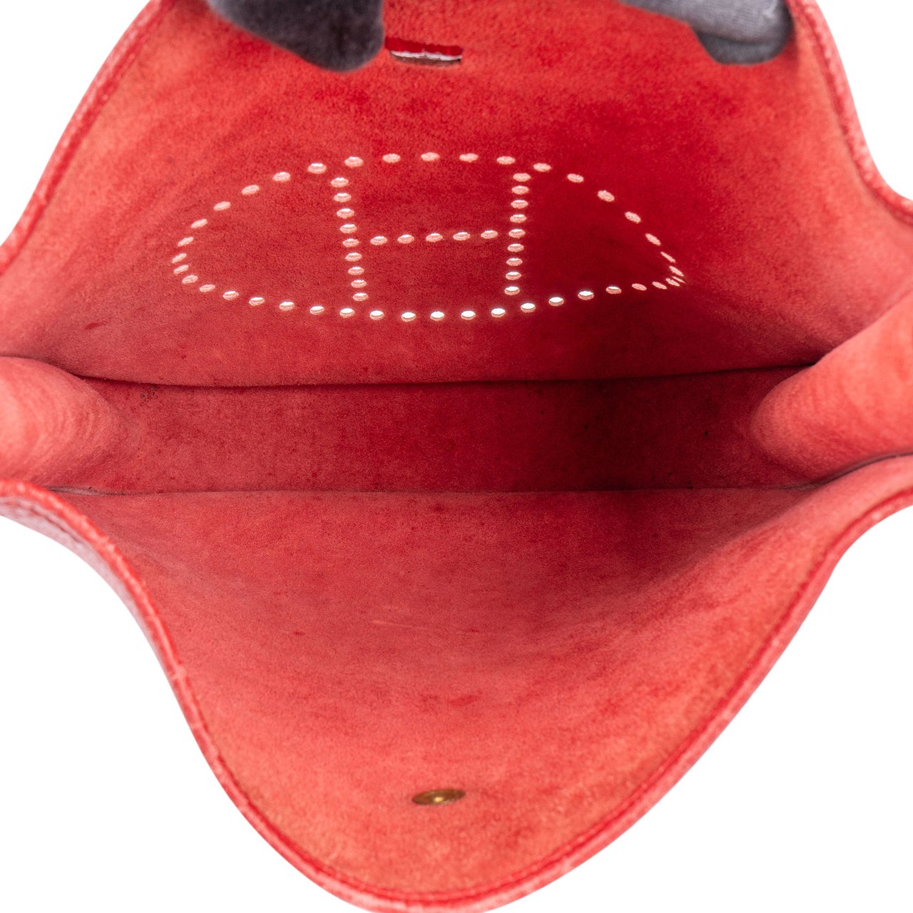 Hermès Hermès Rouge Clemence Leather Evelyne GM Crossbody Bag Rood